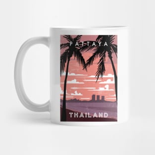 Pattaya, Thailand. Retro travel poster Mug